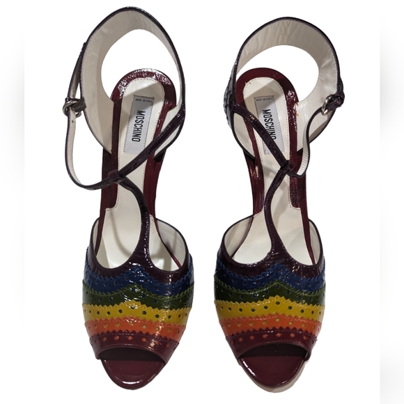 Moschino Rainbow Leather Heels 8.5 - Picture 3 of 11